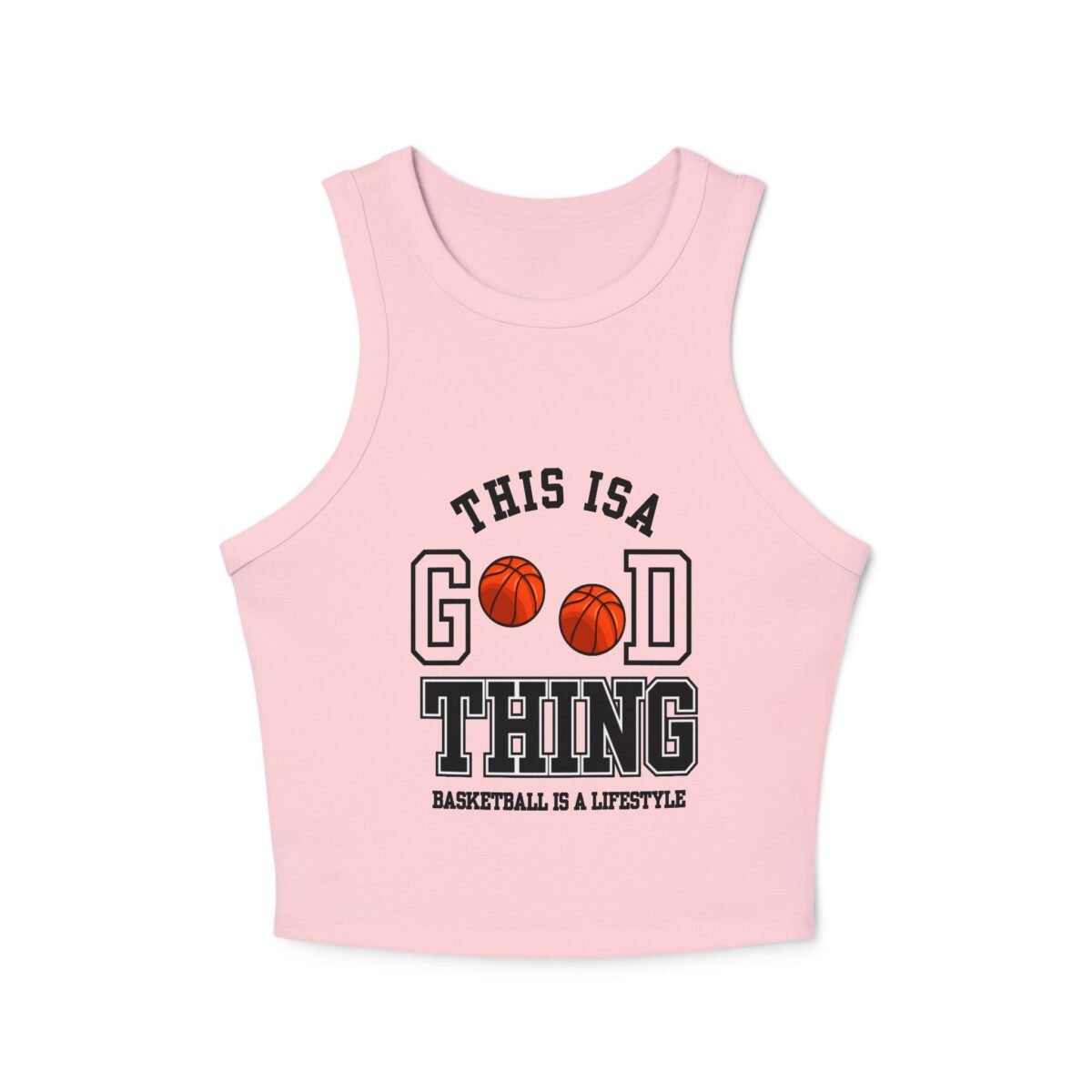 basketball "this is a good thing" women's racer crop tank top