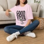 good vibes unisex t shirt — retro bold text graphic tee