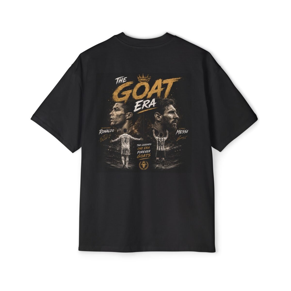 the goat era tee – ronaldo & messi tribute oversized men’s t shirt