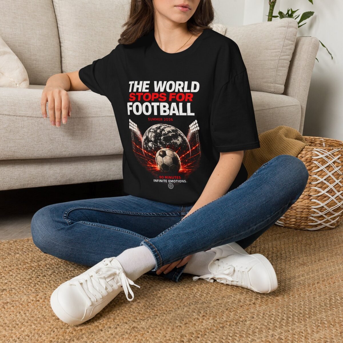 football unisex t shirt — "the world stops for football" summer 2026 fan tee