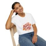 good vibes unisex t shirt — retro floral "keep breathing" graphic tee