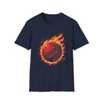 flaming cricket ball unisex t shirt — bold sports graphic tee