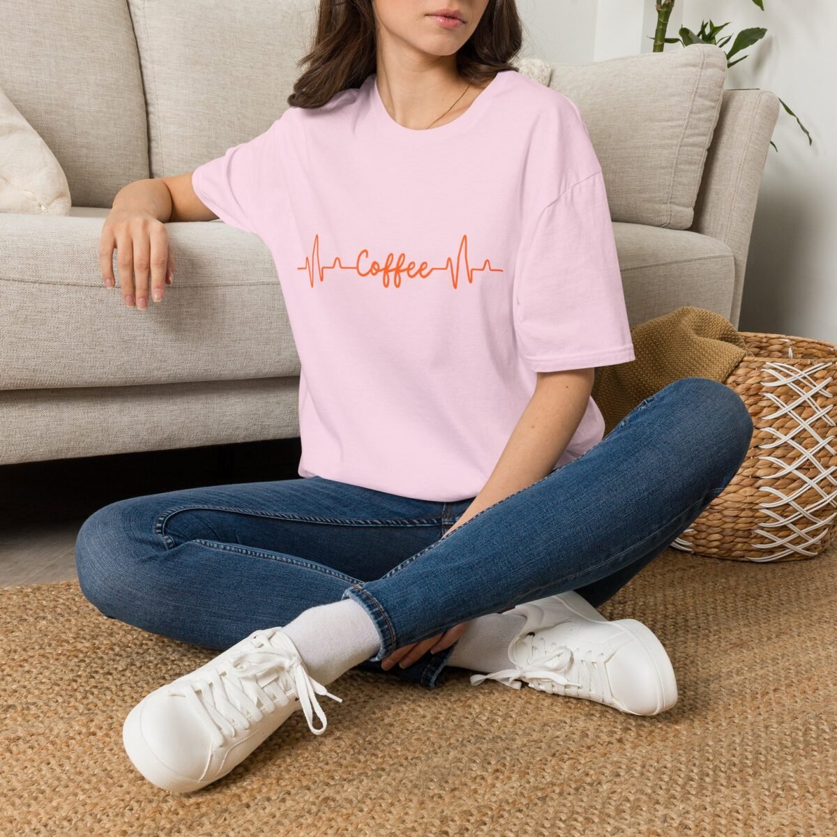coffee heartbeat unisex t shirt — funny caffeine lover tee