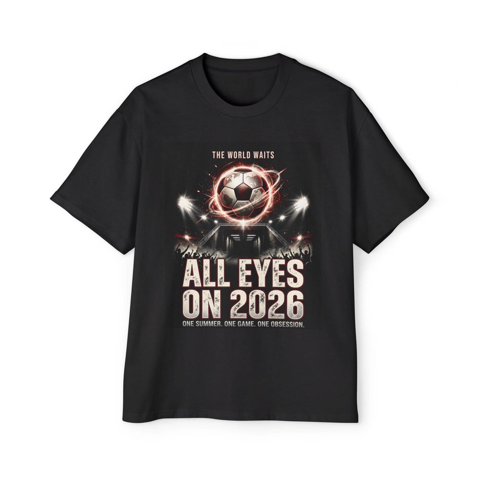 soccer world cup 2026 tee — "all eyes on 2026" men's graphic oversized t shirt