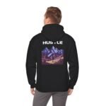 hustle mountain unisex hoodie — retro adventure graphic hooded sweatshirt