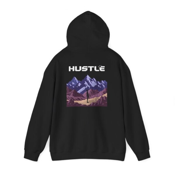 hustle mountain unisex hoodie — retro adventure graphic hooded sweatshirt