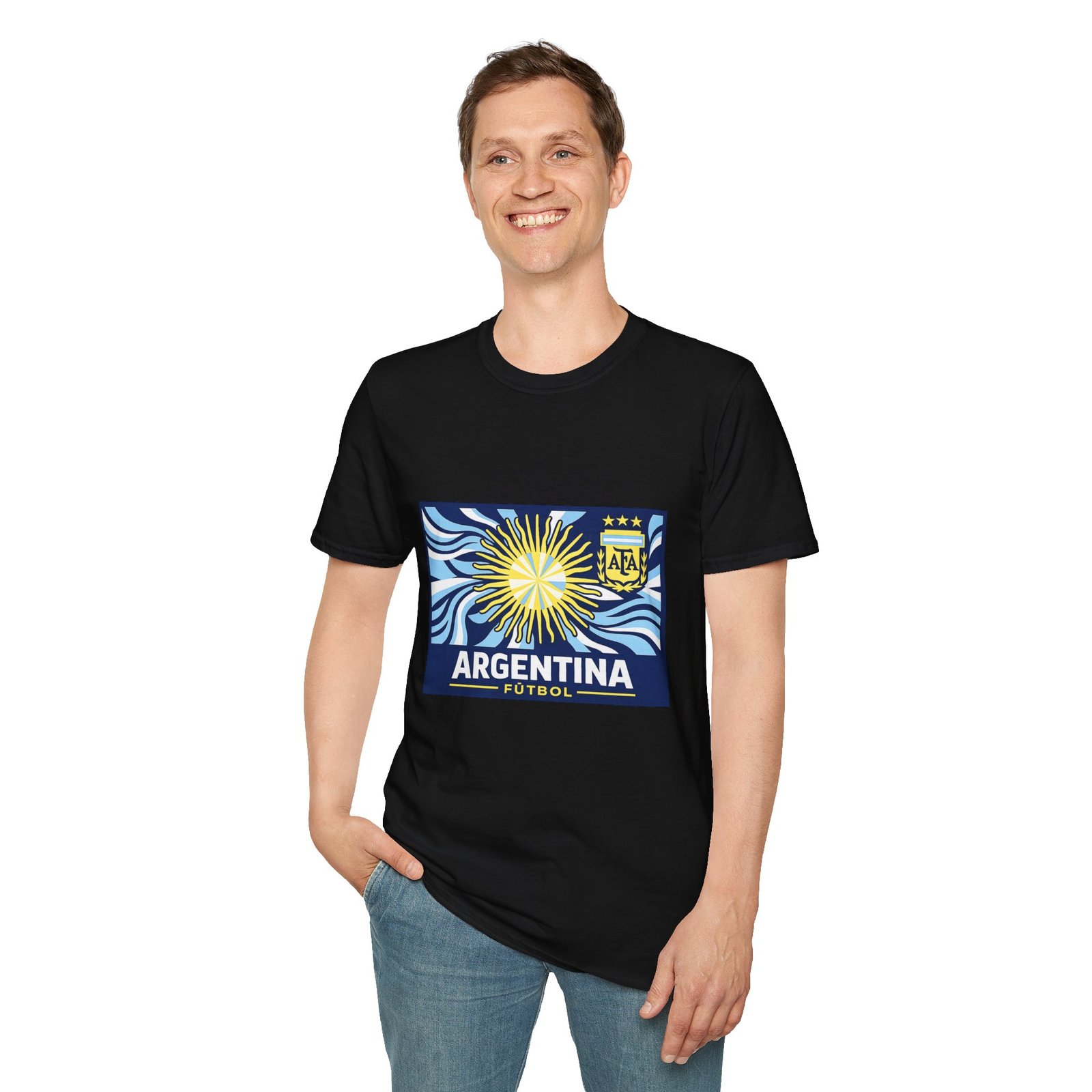 argentina futbol unisex t shirt — sun emblem soccer tee