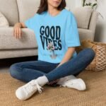 good vibes unisex t shirt — retro bold text graphic tee