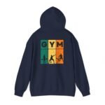 gym unisex hoodie retro fitness silhouette pullover