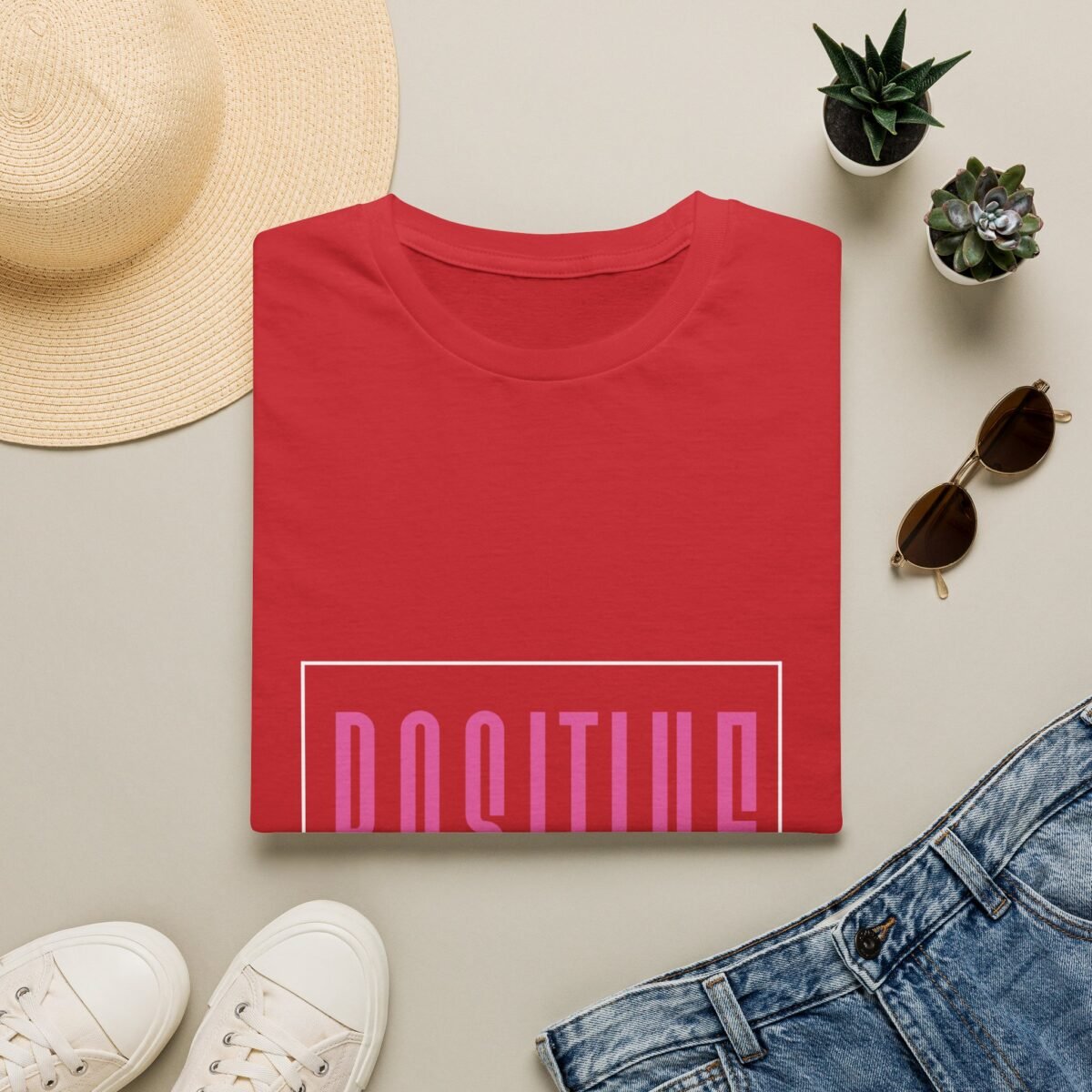 positive vibes unisex t shirt — retro pink box graphic tee