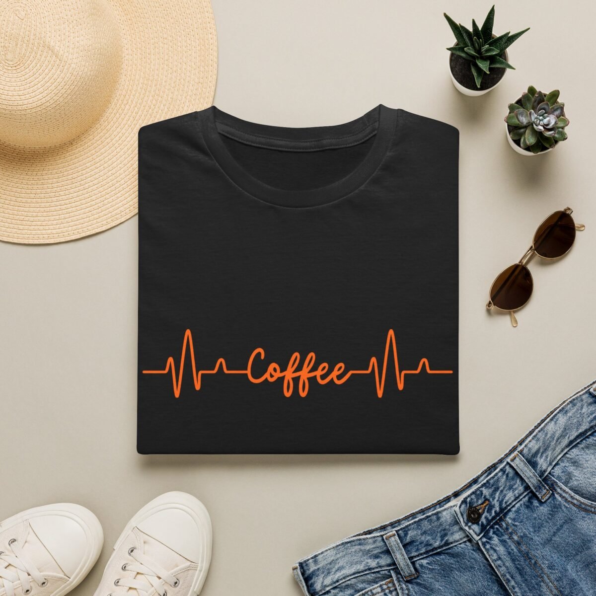 coffee heartbeat unisex t shirt — funny caffeine lover tee