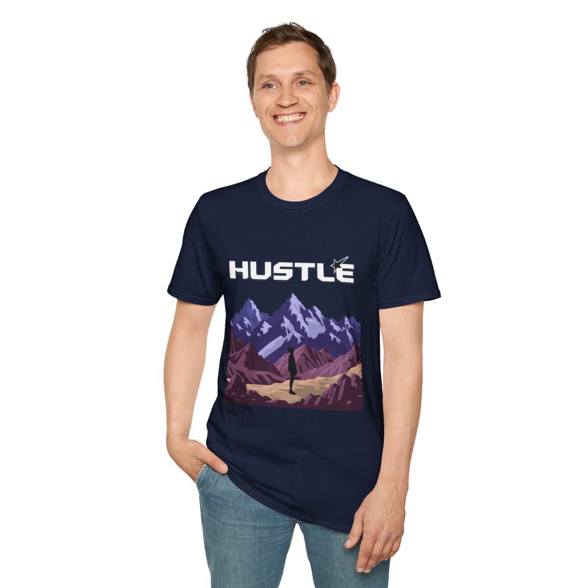 hustle mountain unisex t shirt — motivational adventure graphic tee