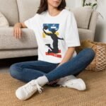 basketball silhouette unisex t shirt — retro block letter dunk design