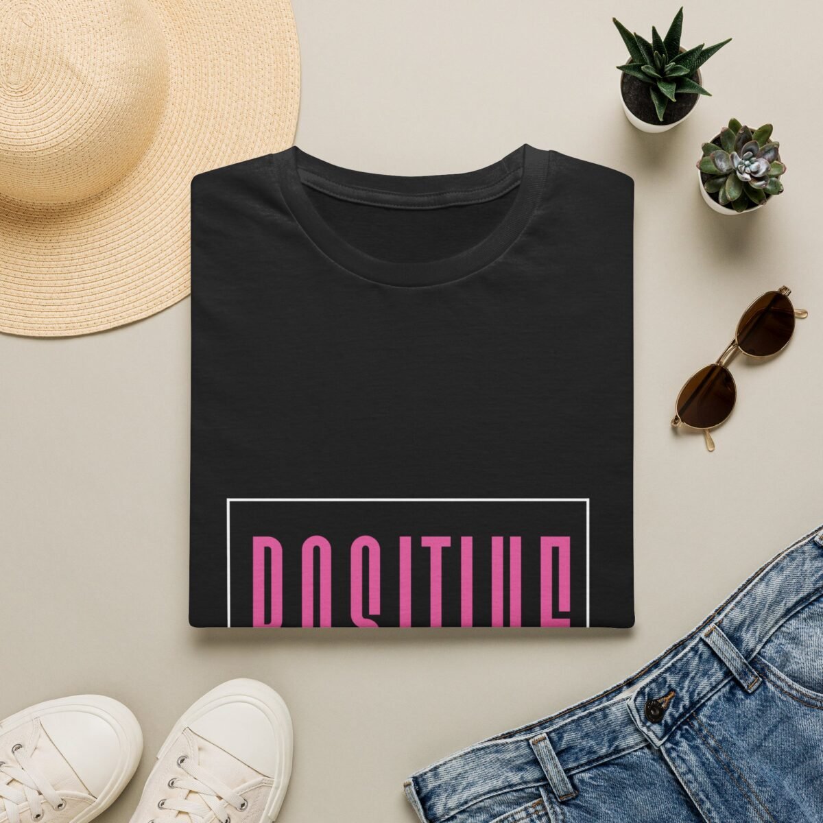 positive vibes unisex t shirt — retro pink box graphic tee