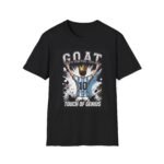 goat soccer unisex t shirt — 'touch of genius' argentina jersey fan tee