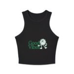 good vibes sun racer tank — women's cute graphic womens crop tank top