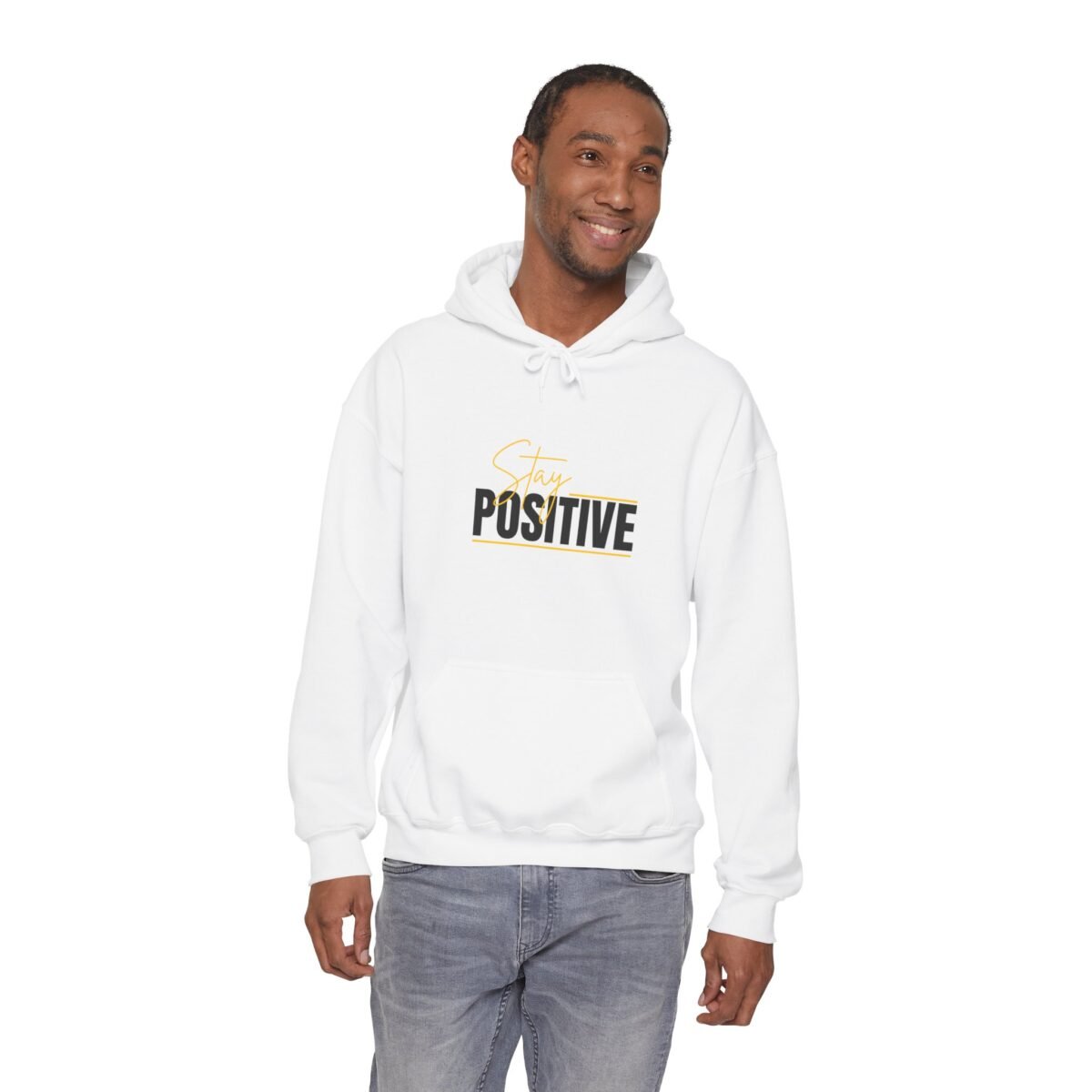 positive vibes unisex hoodie — stay positive graphic hooded sweatshirt