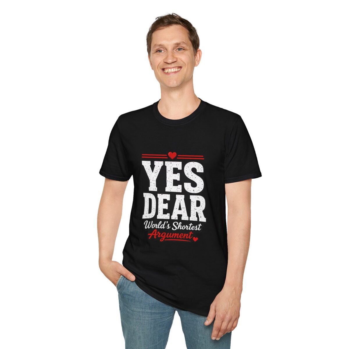 yes dear unisex t shirt — funny couples tee, “world’s shortest argument” graphic shirt