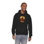 basketball sunset unisex hoodie — retro dunk silhouette pullover