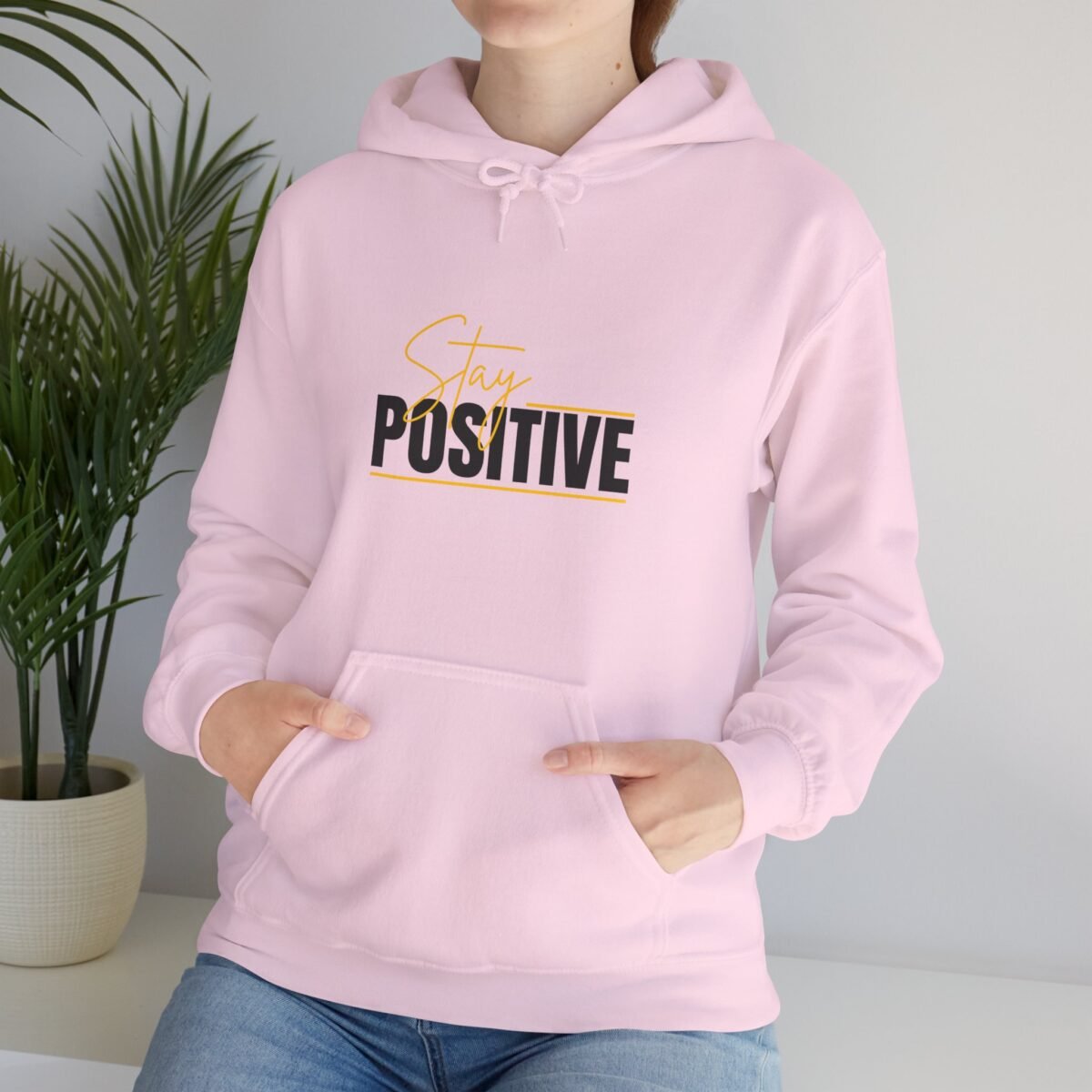 positive vibes unisex hoodie — stay positive graphic hooded sweatshirt