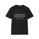 sarcasm periodic table unisex t‑shirt — yellow retro chemistry graphic tee