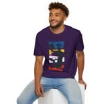 basketball silhouette unisex t shirt — retro block letter dunk design