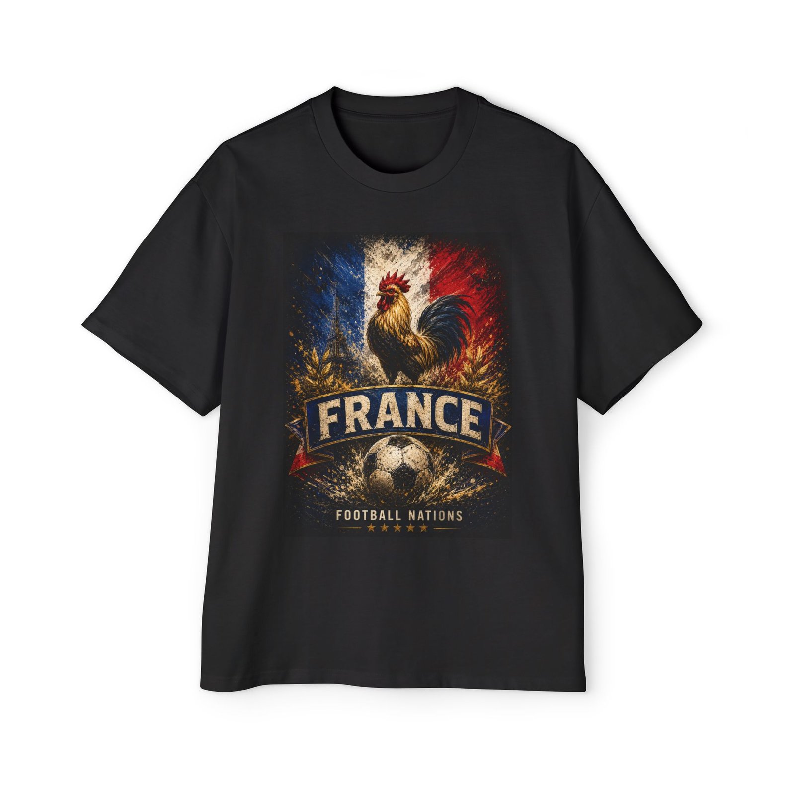 france football rooster men's oversized t shirt