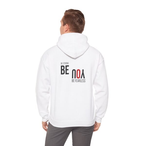 be you be fearless unisex hoodie — inspirational back print sweatshirt