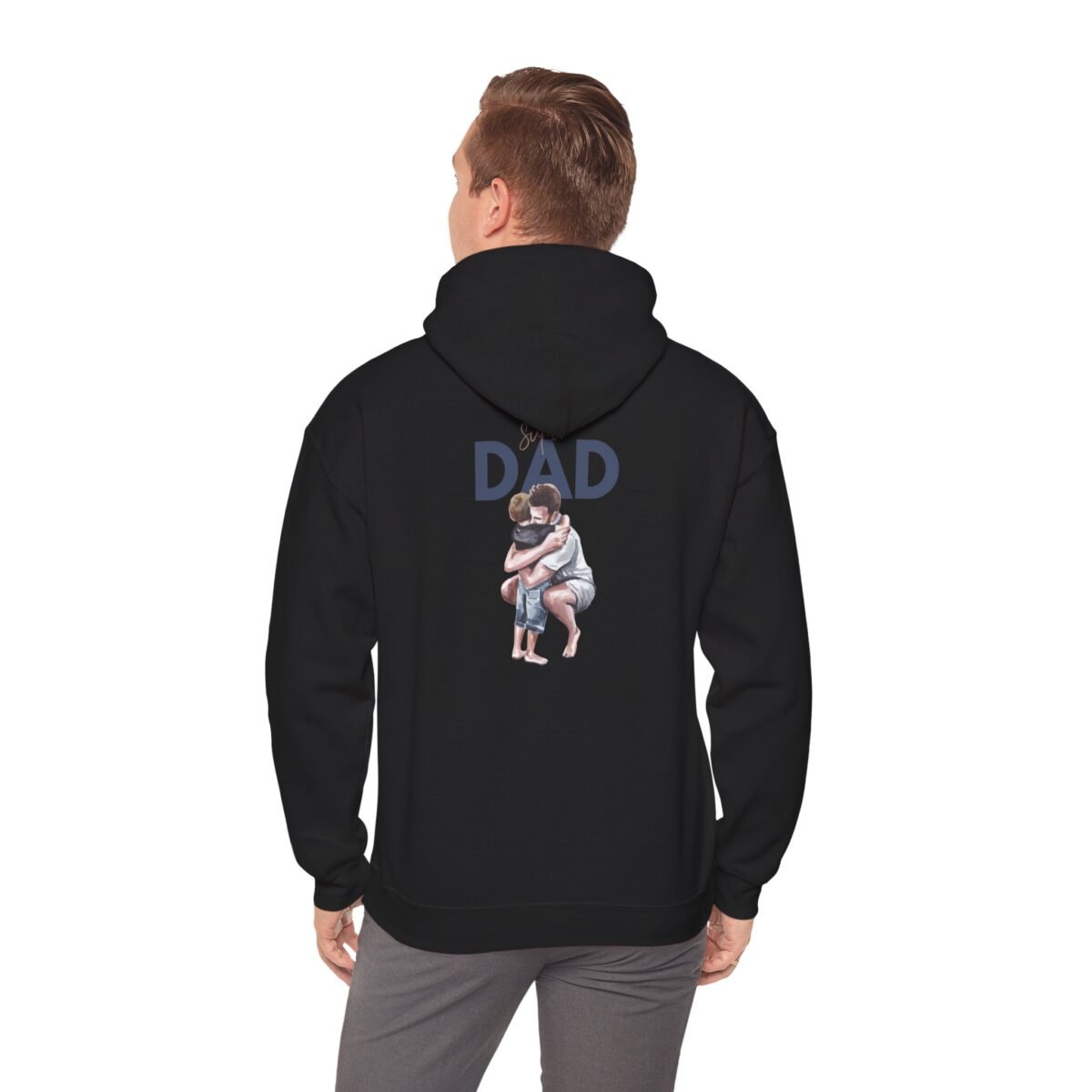dad hug unisex hoodie — father & child heartwarming pullover
