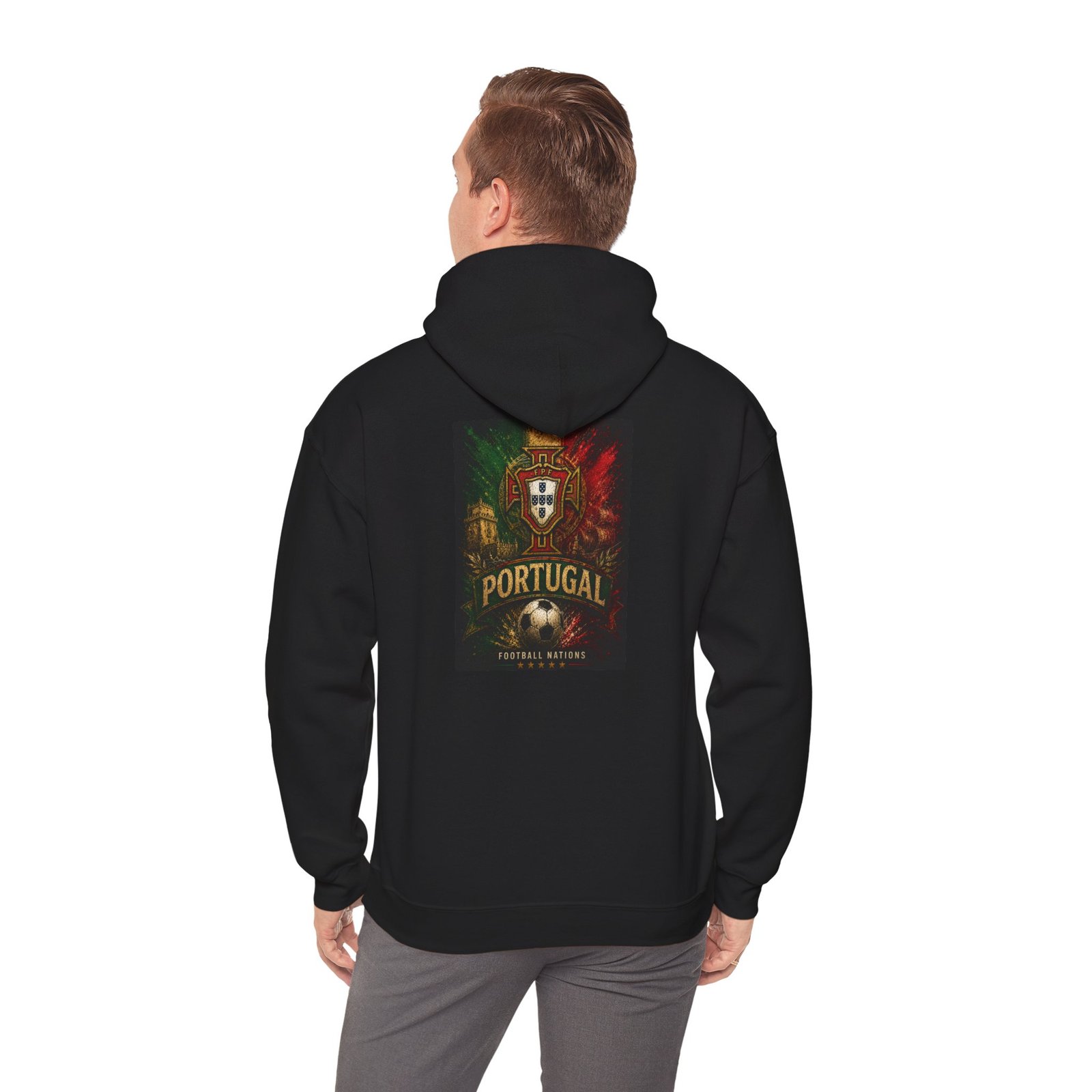 portugal soccer unisex hoodie portuguese football crest & lion design