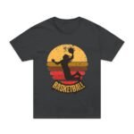 basketball retro sunset men's oversized t shirt — slam dunk player graphic tee