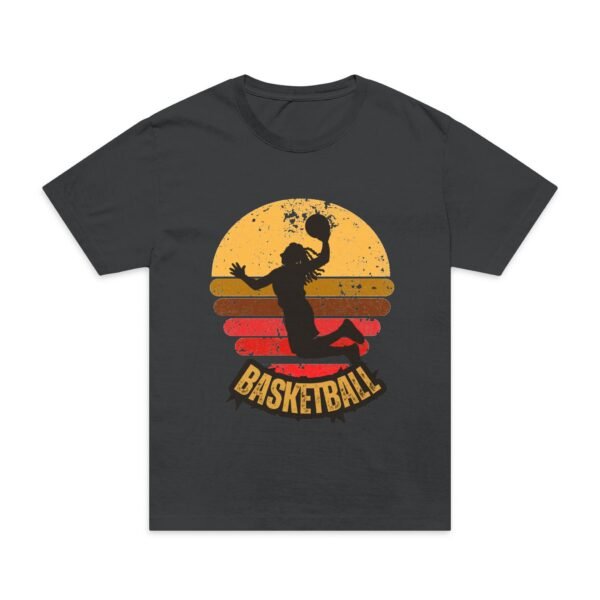 basketball retro sunset men's oversized t shirt — slam dunk player graphic tee
