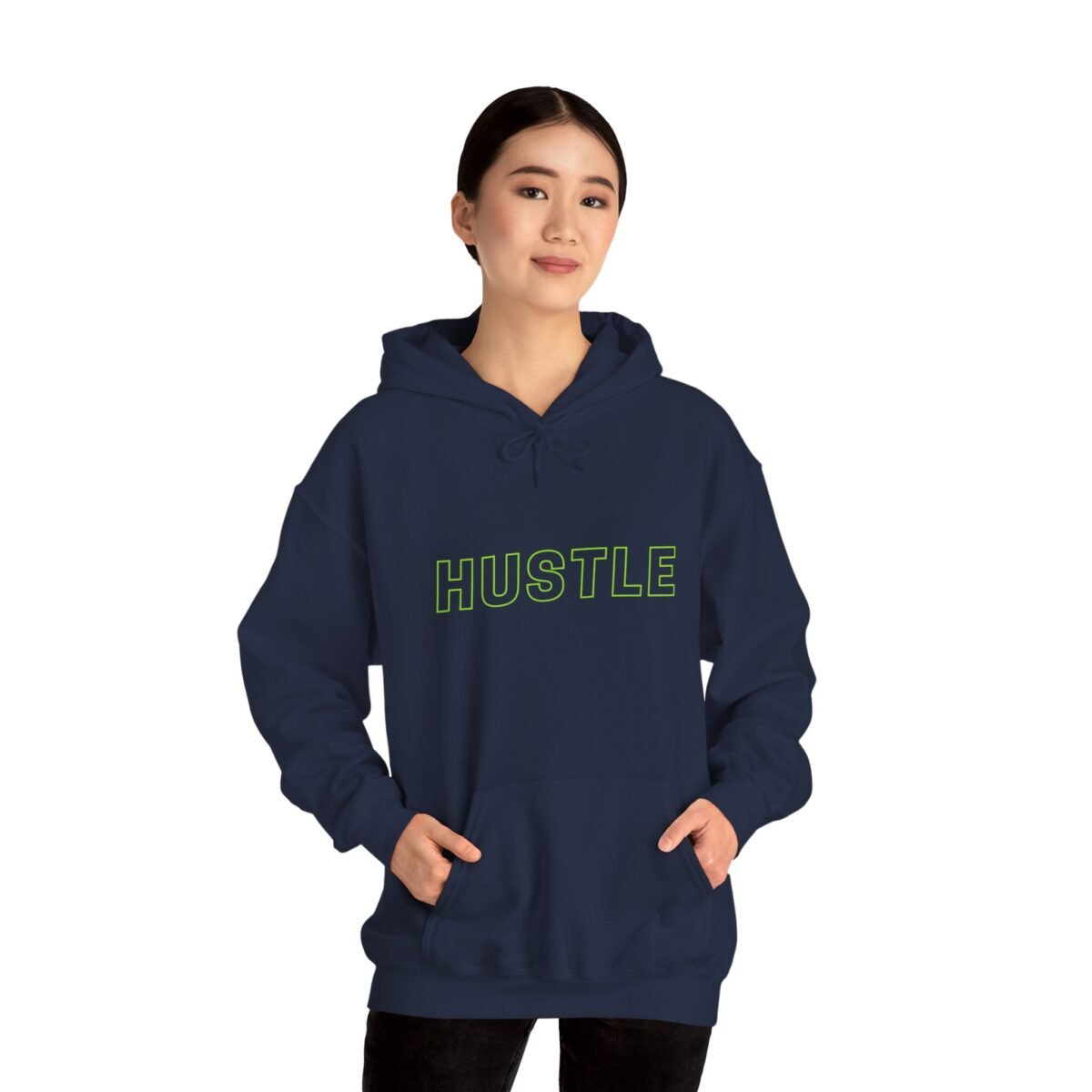 hustle unisex hoodie — neon outline motivational pullover