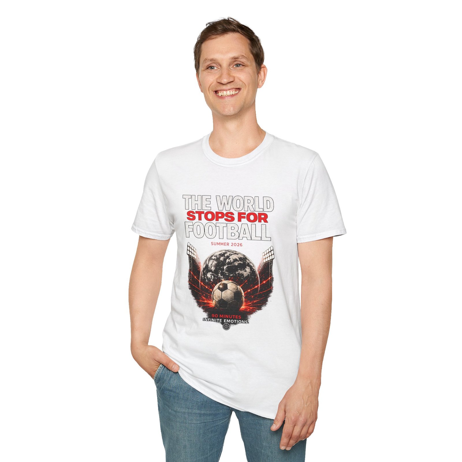 football unisex t shirt — "the world stops for football" summer 2026 fan tee football unisex t shirt — "the world stops for football" summer 2026 fan tee