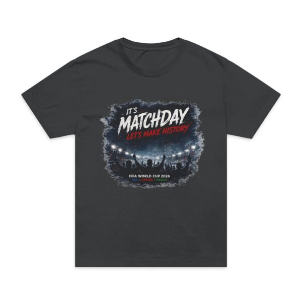 matchday men's oversized t shirt — "it's matchday, let's make history" soccer fan tee