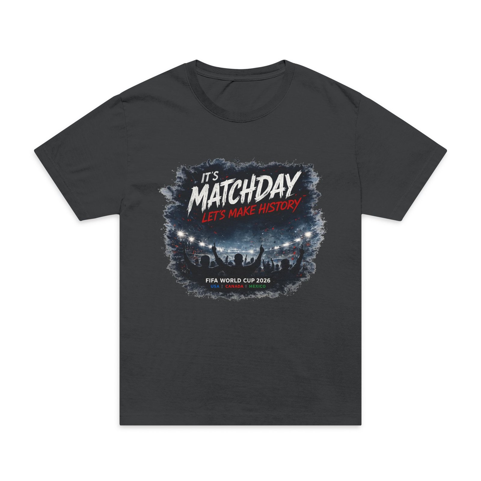 matchday men's oversized t shirt — "it's matchday, let's make history" soccer fan tee