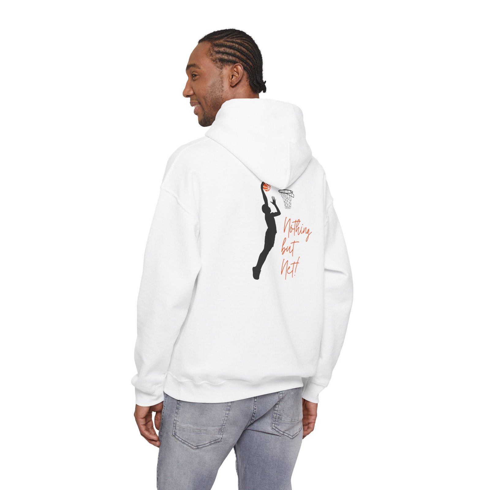 unisex hoodie nothing but net basketball hoop silhouette pullover