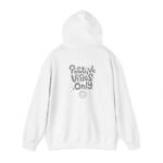 positive vibes only unisex hoodie — retro handlettered graphic smiley sweatshirt