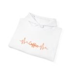 coffee heartbeat unisex hoodie — minimalist coffee ecg pullover