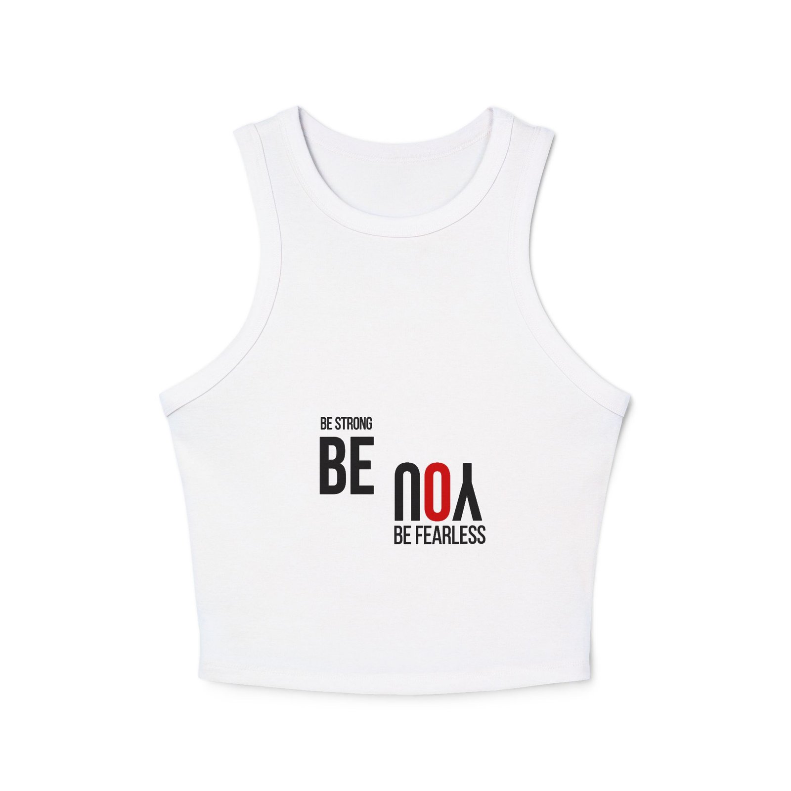 be bold 'be noa be fearless' women's racer women crop tank top