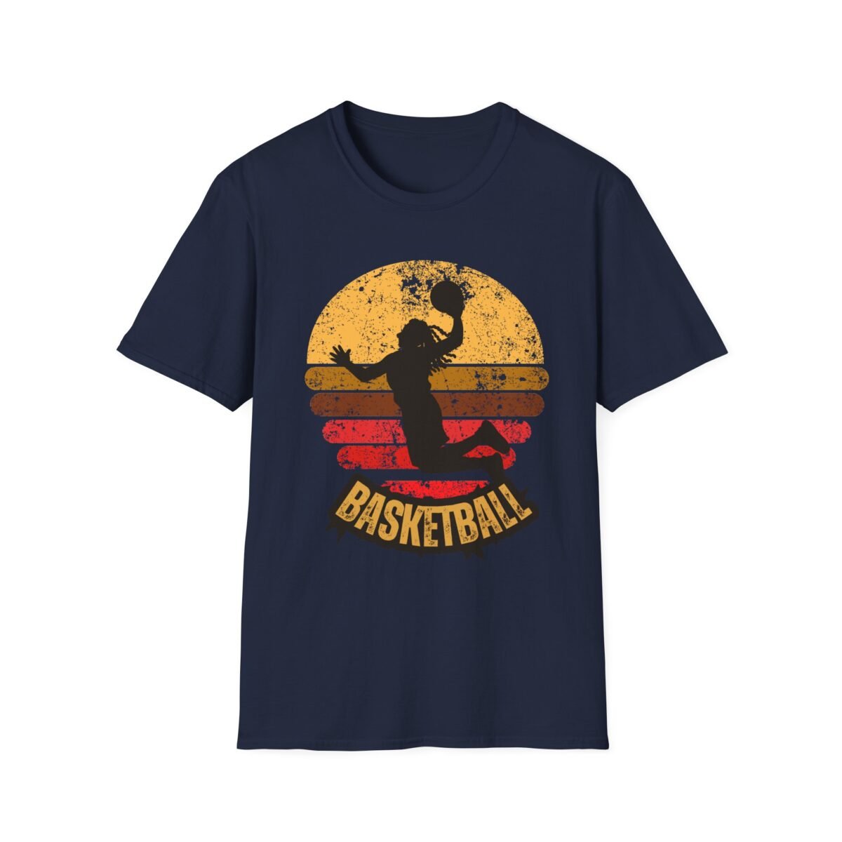 basketball sunset unisex t shirt — vintage silhouette dunk graphic