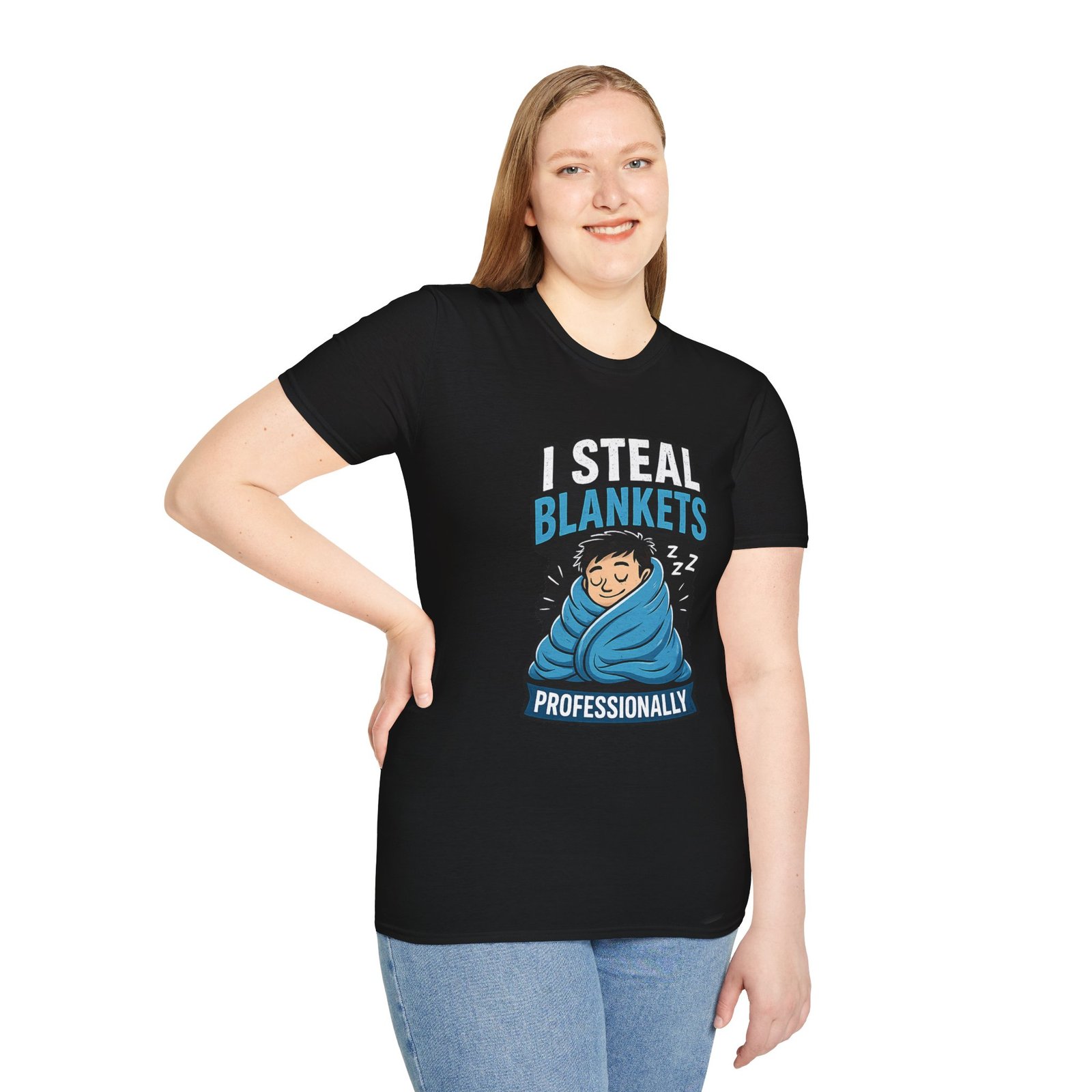 i steal blankets unisex t shirt — funny cozy blanket thief graphic tee