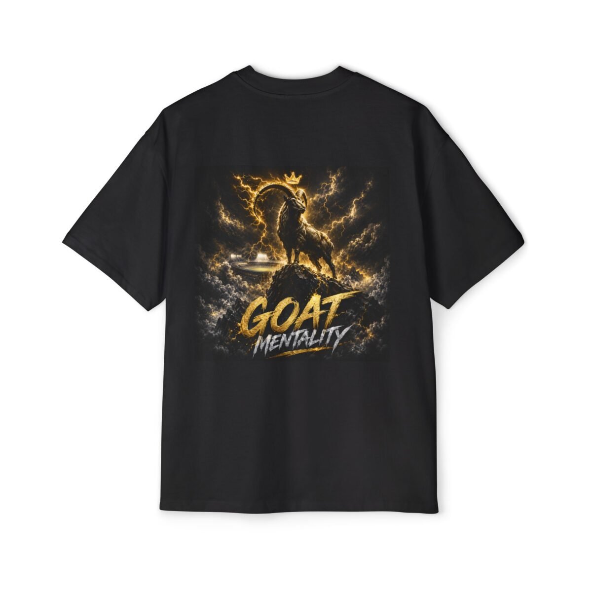 goat mentality tee — men's oversized graphic t‑shirt