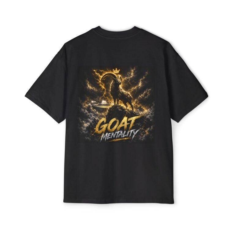 goat mentality tee — men's oversized graphic t‑shirt