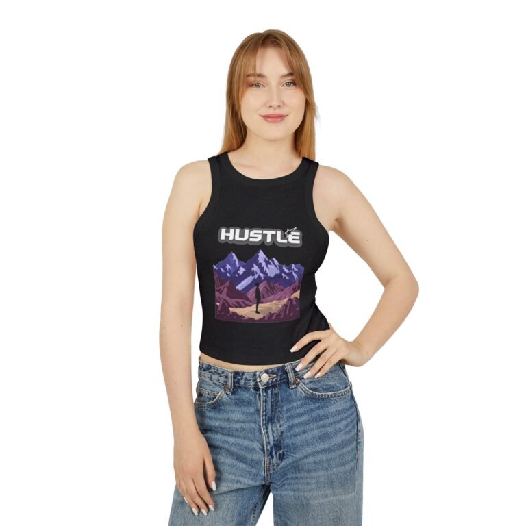 hustle mountain racer tank — women's athletic crop tank top