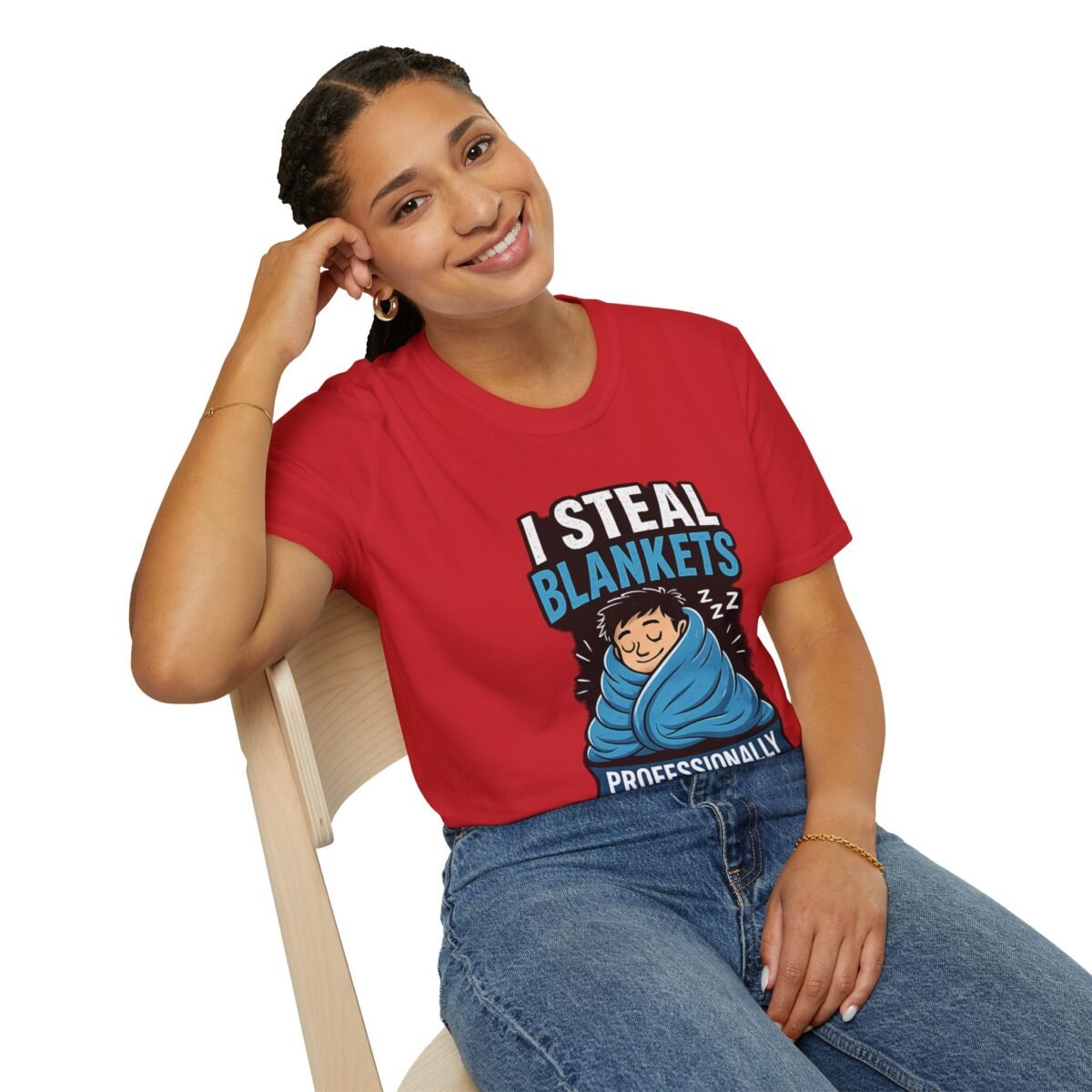 i steal blankets unisex t shirt — funny cozy blanket thief graphic tee