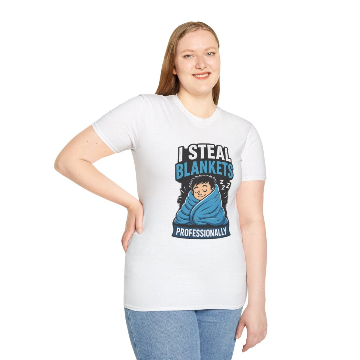 i steal blankets unisex t shirt — funny cozy blanket thief graphic tee