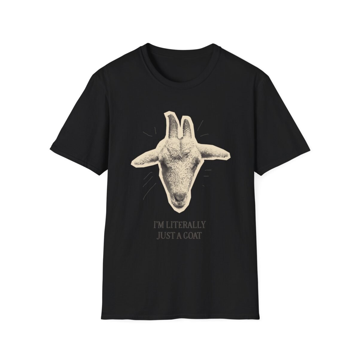goat graphic unisex t shirt — “i’m literally just a goat” funny farm animal tee