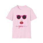 graphic women's t shirt — 'beyoutiful' pink sunglasses fashion tee