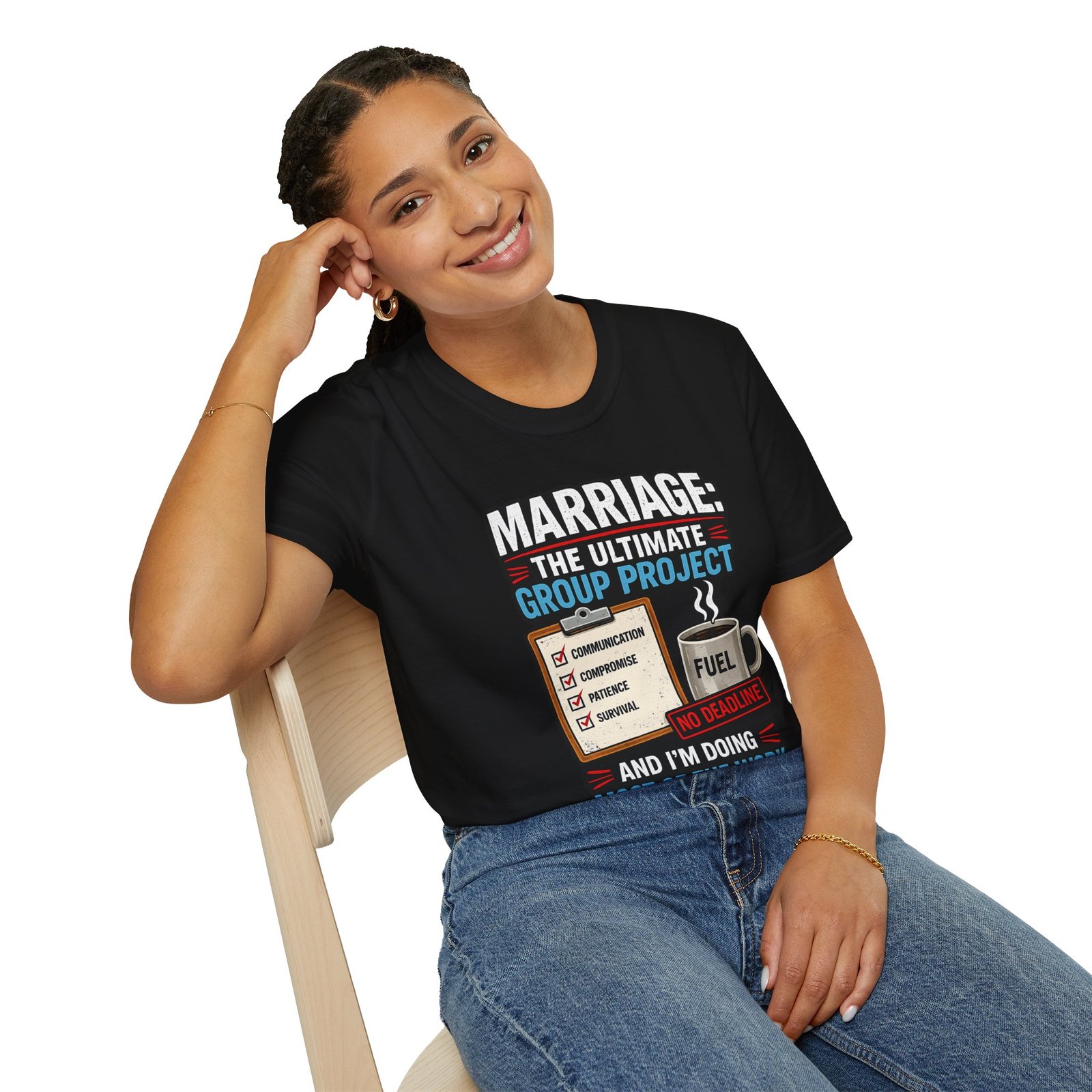 marriage: the ultimate group project unisex t shirt — funny couples tee with checklist design
